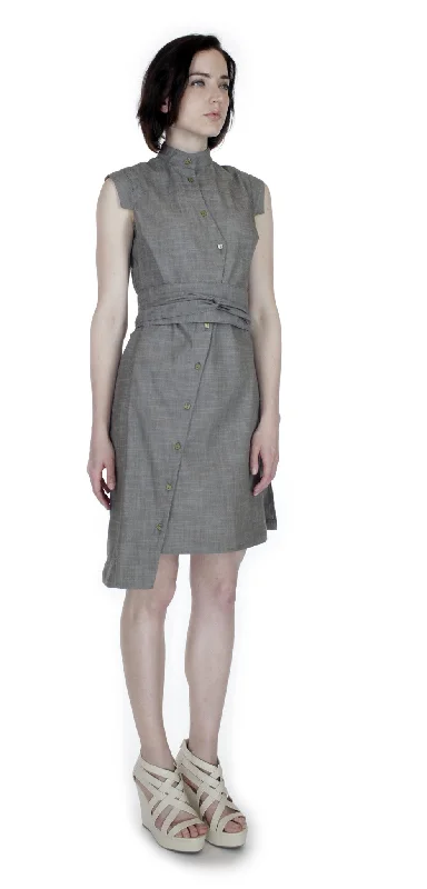 Incredible Offers Classic Obi belt Shirtdress/  Cotton