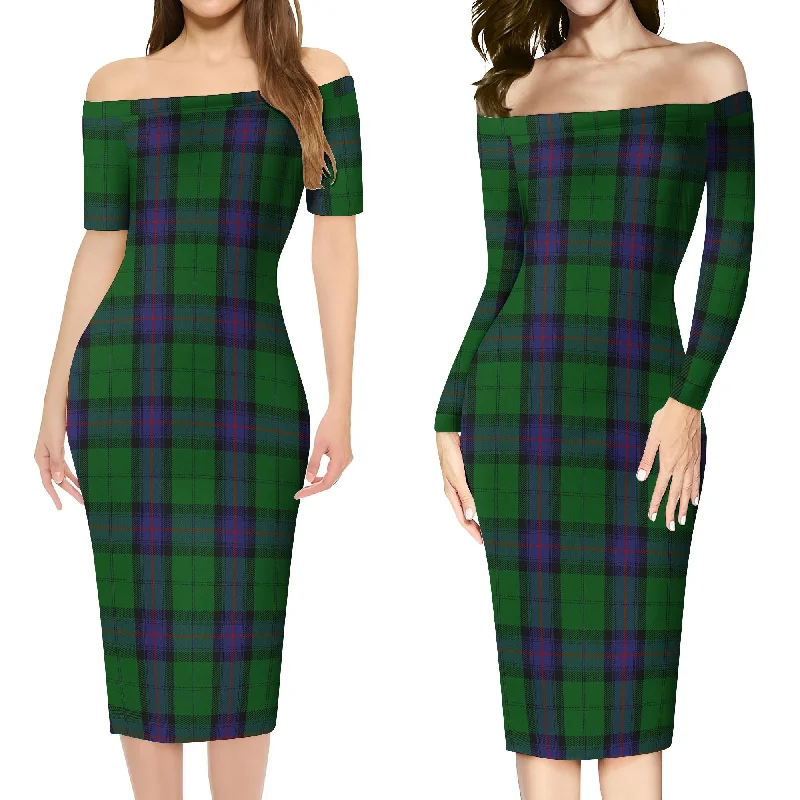 Price Meltdown Armstrong Tartan Off Shoulder Lady Dress