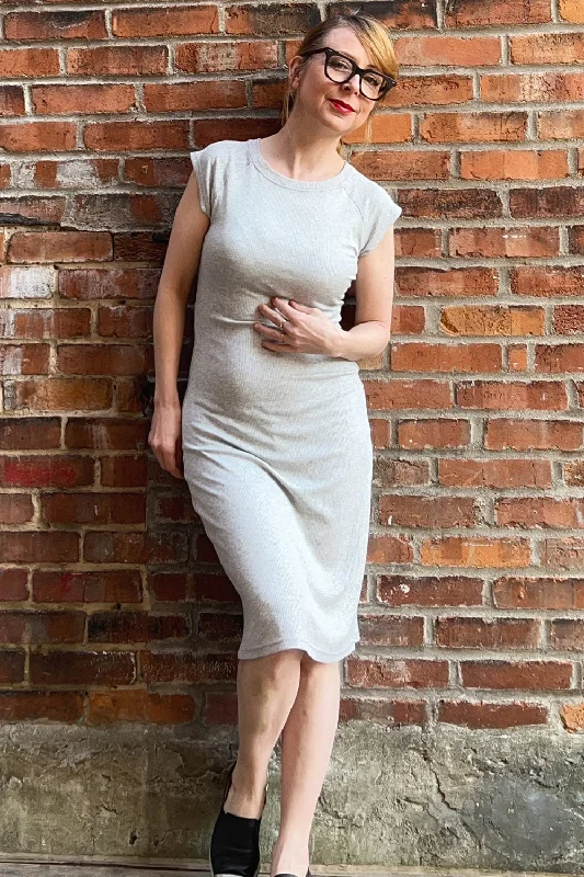 Blowout Sale Rib Short Sleeve Raglan Dress