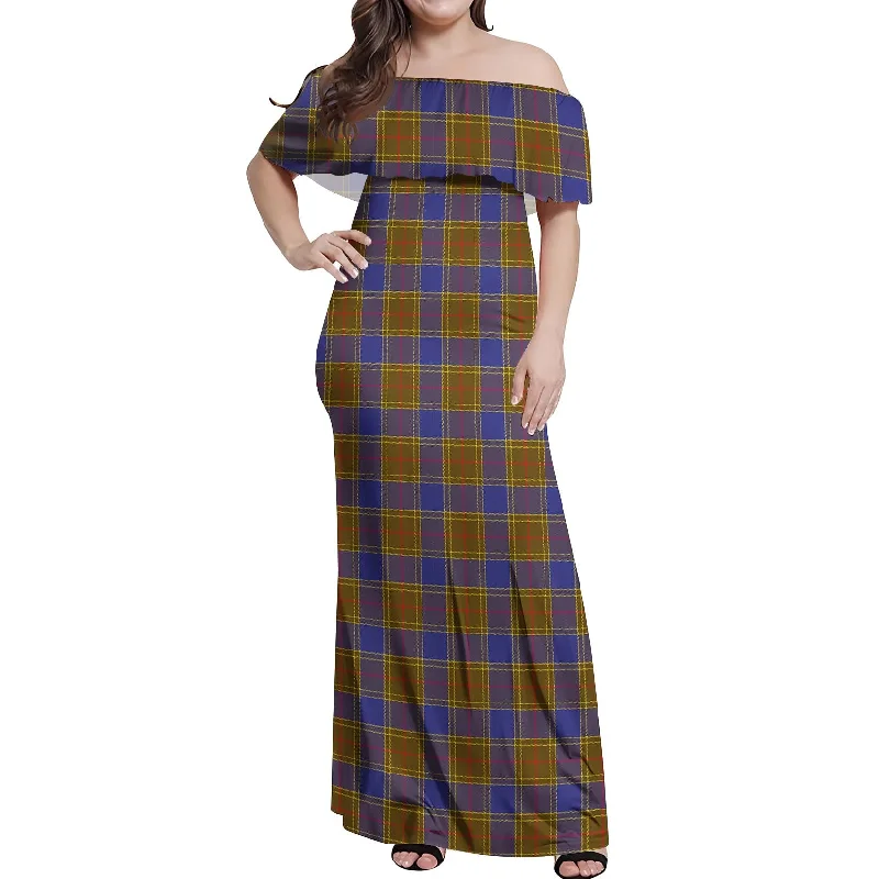 Today’s Special Balfour Tartan Off Shoulder Long Dress