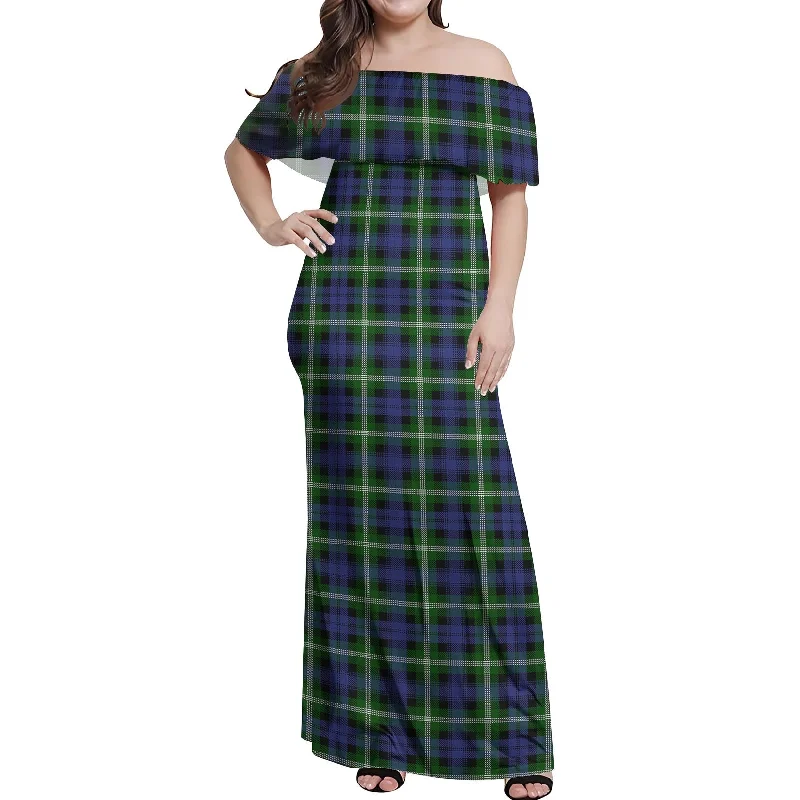 Super Sale Baillie (Bailey) Tartan Off Shoulder Long Dress