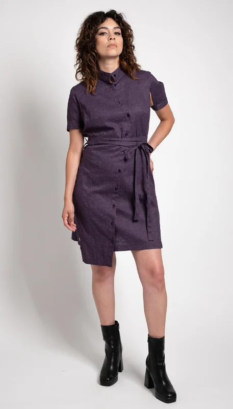Early Access Classic Half Sleeve Shirtdress / Reissue /Eggplant