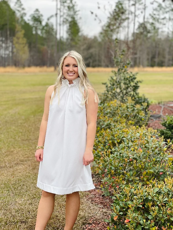 Markdowns Umgee High Ruffle Neck with Tie Dress