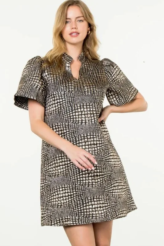 Price Buster Flutter Sleeve Textured Dress