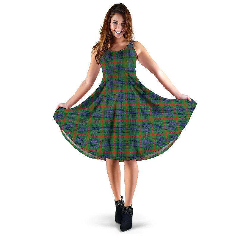 Incredible Offers Aiton Tartan Sleeveless Midi Womens Dress