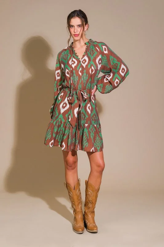 YEAR-End Clearance Diamond Print Dress