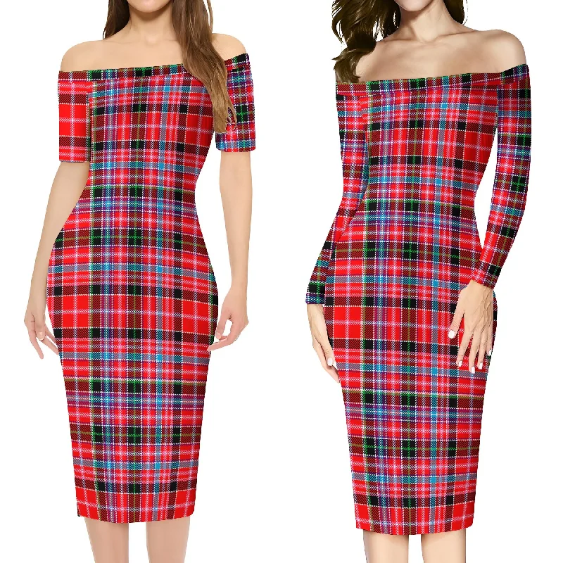 Value Deals Aberdeen District Tartan Off Shoulder Lady Dress