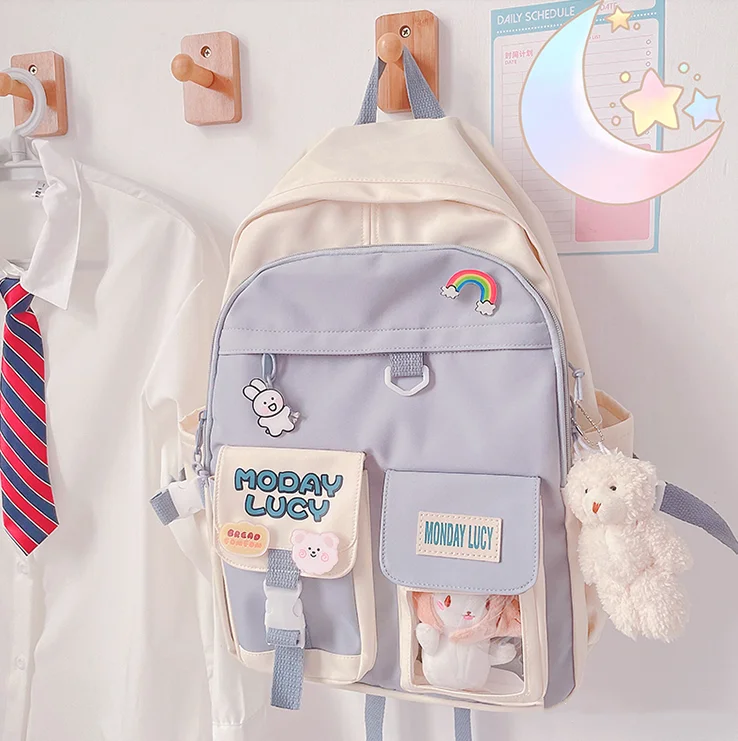 blue  white + bear + badge