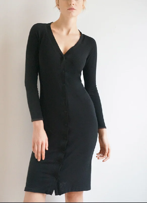 Major Savings VERSA CARDIGAN DRESS (BLACK/SABLE)