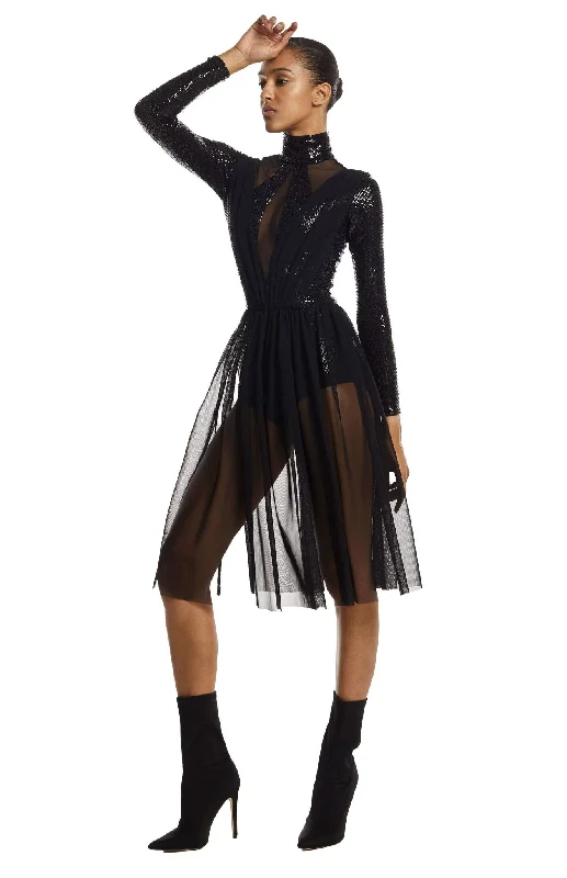Friends and Family Sale Nymphe Glam | Sheer Sophistication Cocktail Dress