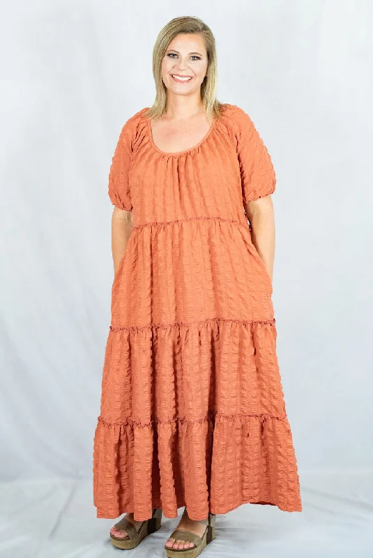 Price Reduction Tiered Boho Midi Dress by Entro Clothing