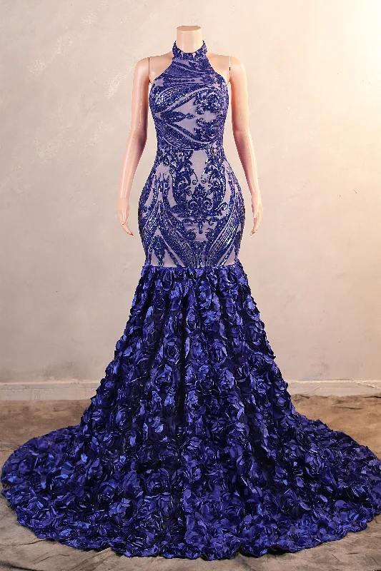 Special Buy Halter Mermaid Sweep Train Backless Sleeveless Beading Evening Dress