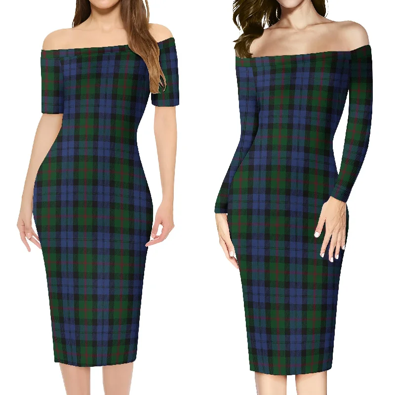 Mega Sale Baird Tartan Off Shoulder Lady Dress
