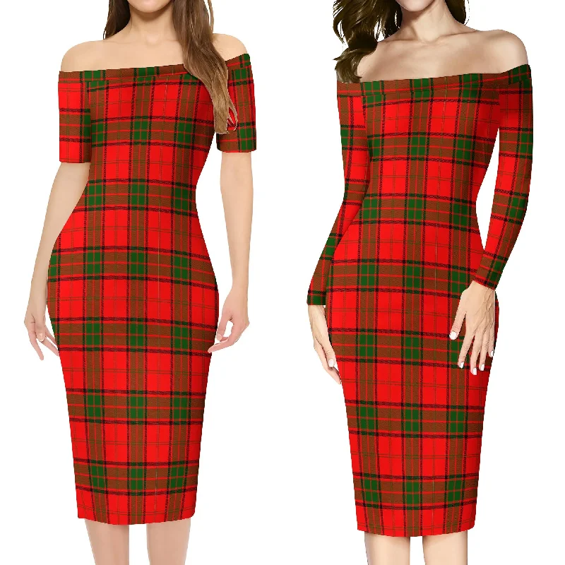 New Markdowns Adair Tartan Off Shoulder Lady Dress