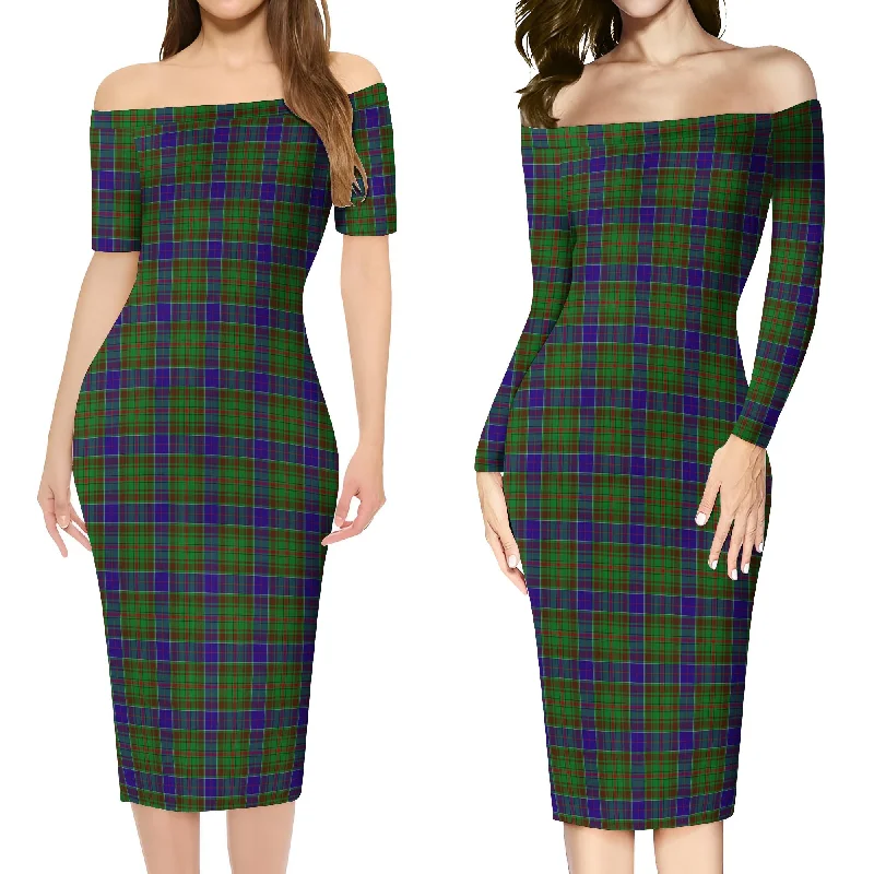 Extra Discounts Adam Tartan Off Shoulder Lady Dress
