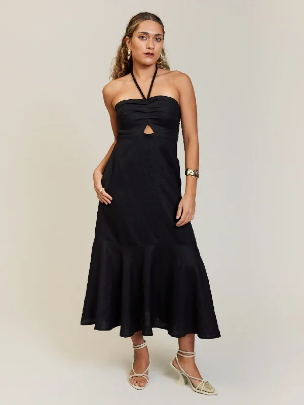 Deal Zone HALTER DRESS ONYX
