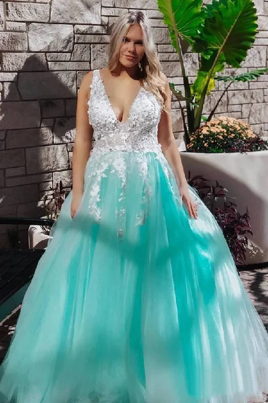 TIME-Limited Offer Stunning Lace Applique Long Prom Dress Quinceanera Dress with Flowers N2035