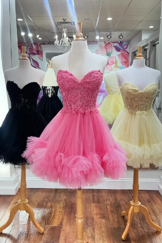 Major Savings Pretty A-Line Sweetheart Lace Up Short Tulle Homecoming Dress