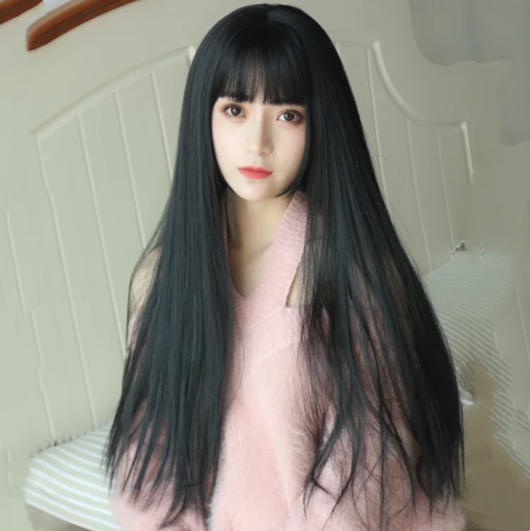 Inventory Reduction Natural black long straight wig yv30582