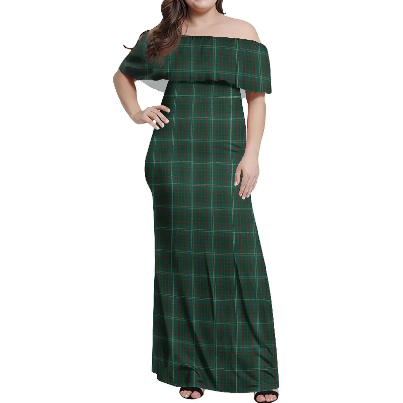Great Deals Armagh County Ireland Tartan Off Shoulder Long Dress