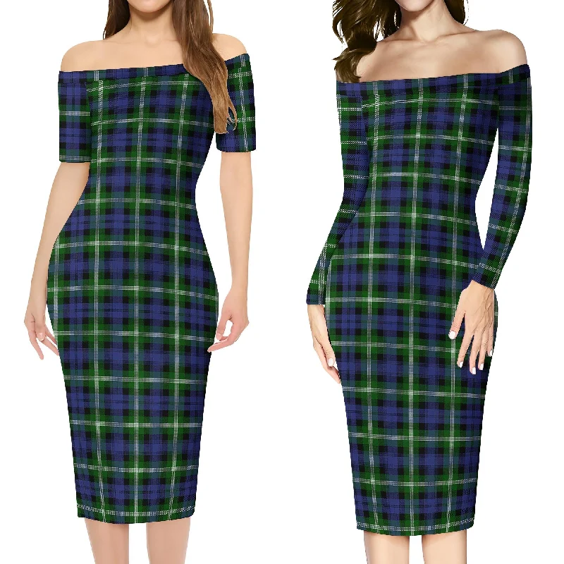Seasonal Clearance Baillie (Bailey) Tartan Off Shoulder Lady Dress