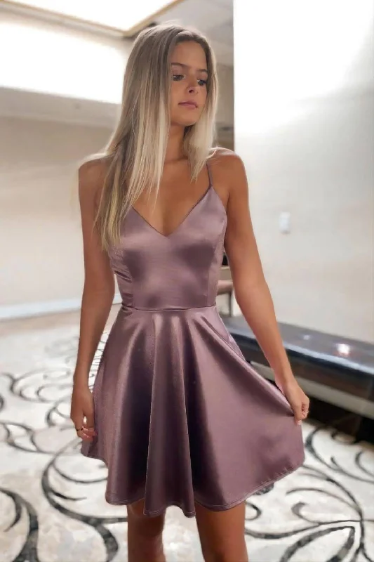 Best Bargains Simple A Line Spaghetti Straps Homecoming Dress