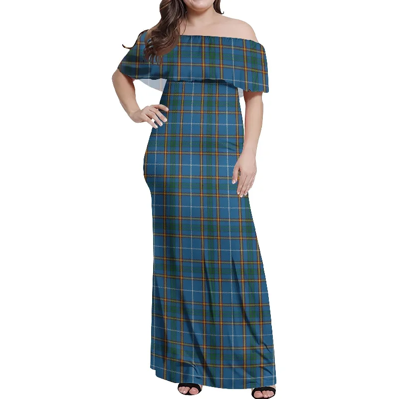 Low Prices Bain Tartan Off Shoulder Long Dress