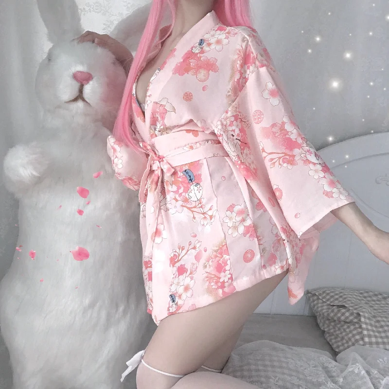 Huge Discounts Japanese Sakura Kimono Pajamas yv30587