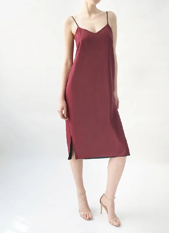 Crazy Savings SABINE REVERSIBLE DRESS (BLACK/BERRY)