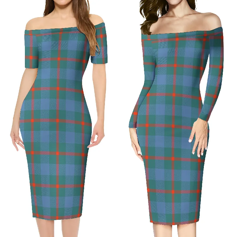 New Deals Agnew Ancient Tartan Off Shoulder Lady Dress
