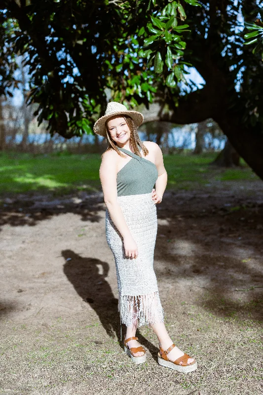 Limited Availability Fringe Hem Crochet Resort Skirt by Umgee Clothing