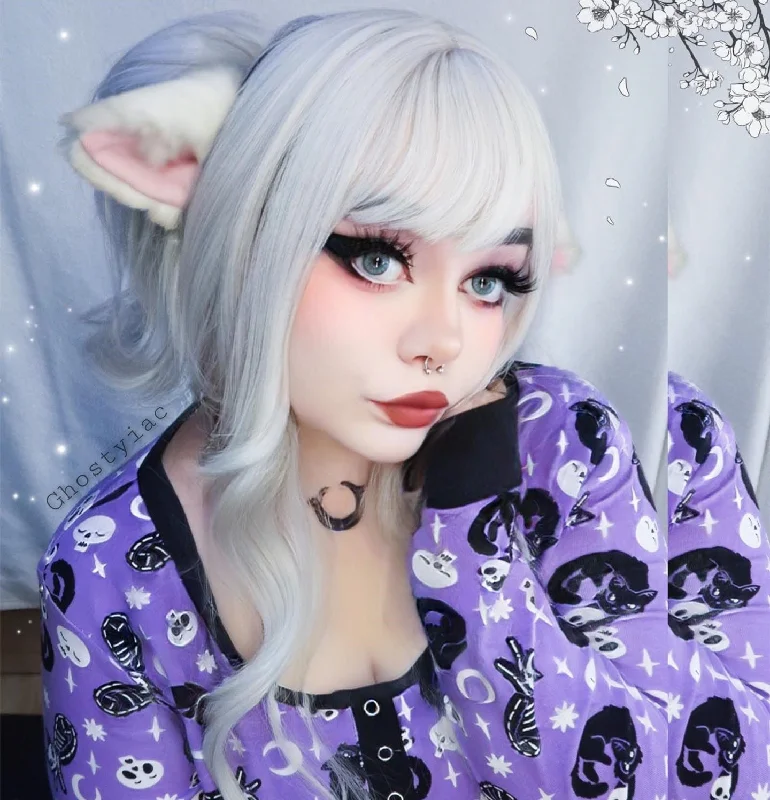 Mega Sale Review for Lolita silver long curly wig yv30214