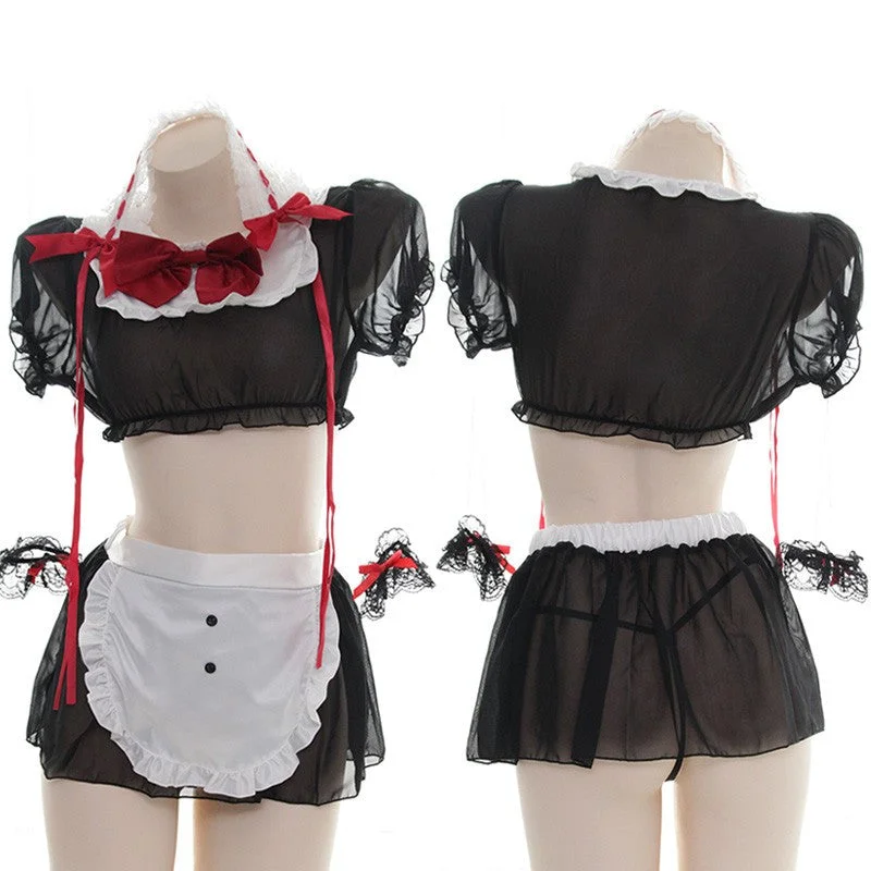 Special Savings Chiffon Bow Maid Uniform Suit yv30628