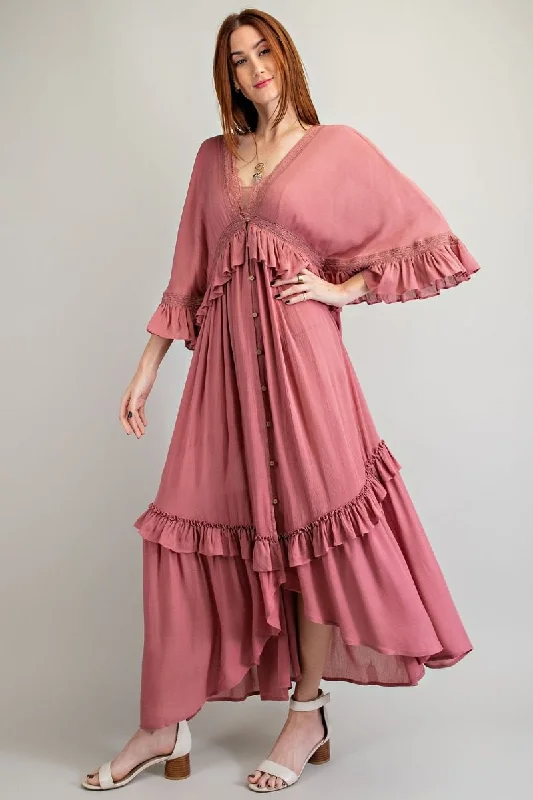 Price Reduction Rayon Boho Maxi Dress by Easel Clothing