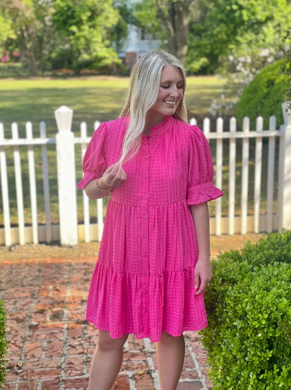 Extra Discounts Jodifl Windowpane Frilled Cuff Dress