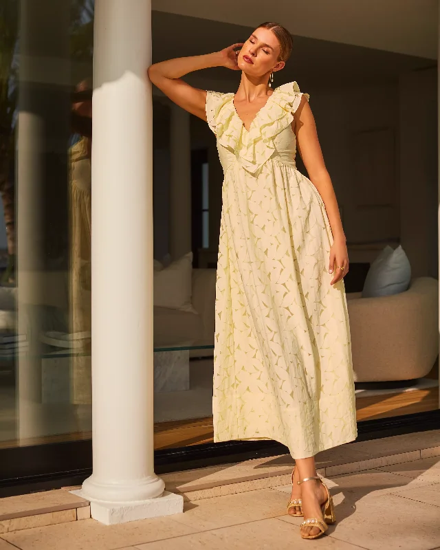 Super Deal Ritamarie Ruffle Maxi Dress