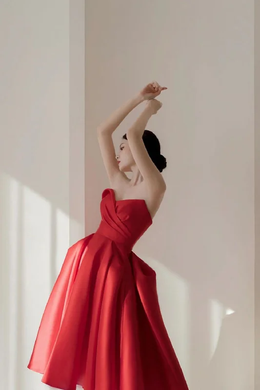 Don't Miss Elegant Red A-line Homecoming Dress With Pleat