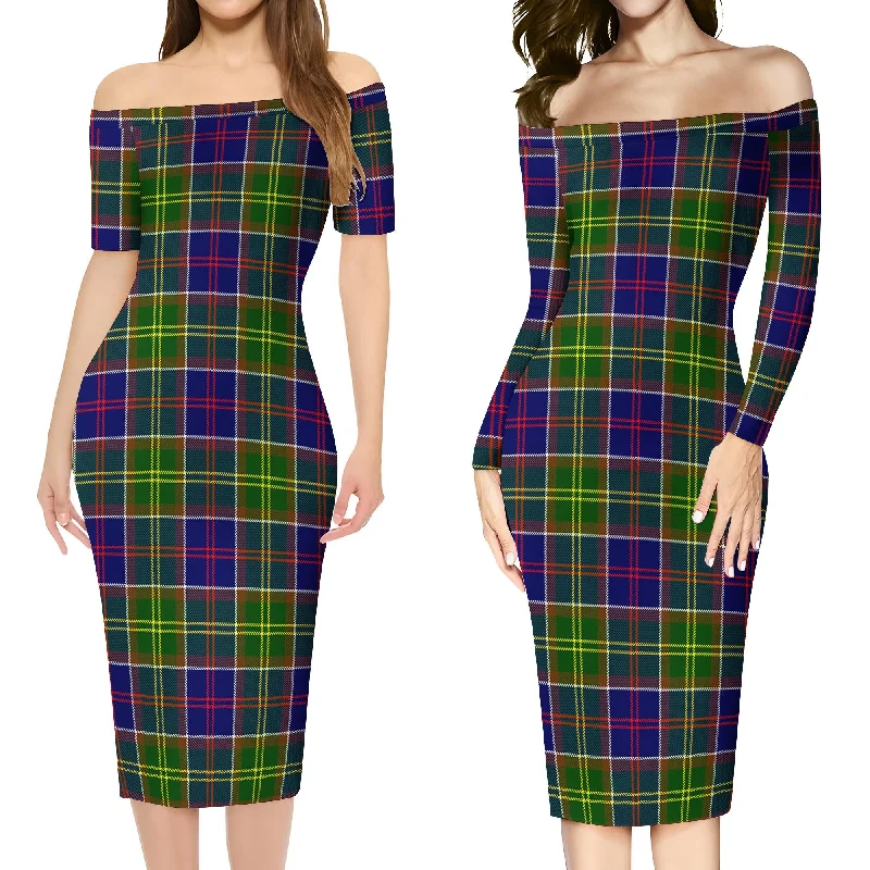 Price Cut Arnott Tartan Off Shoulder Lady Dress