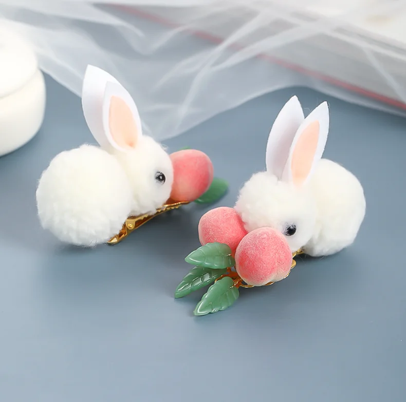 Special Price Cute plush rabbit hairpin yv30553