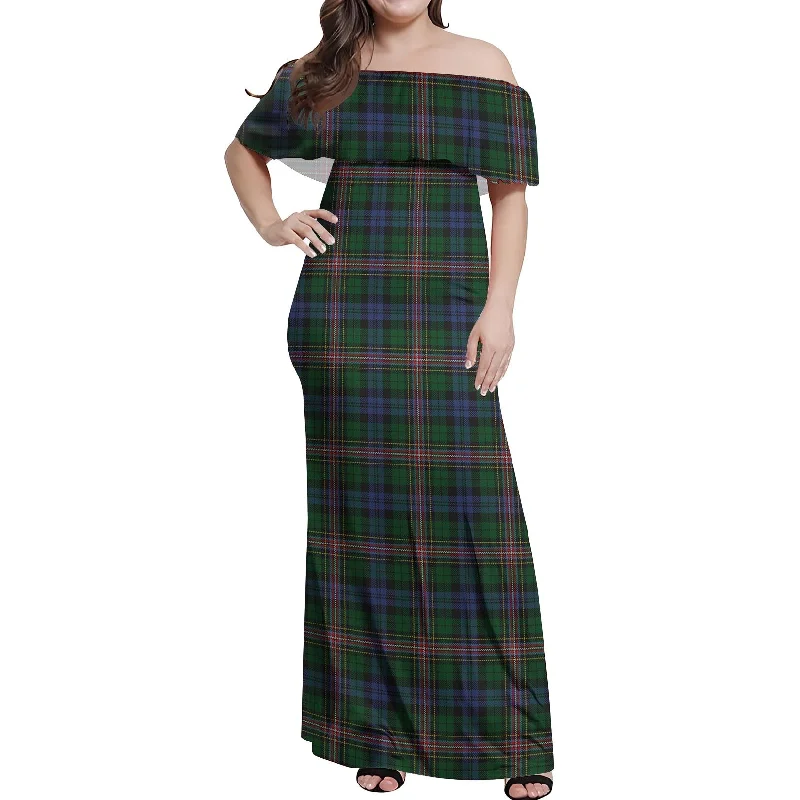 Price Rollback Allison Tartan Off Shoulder Long Dress