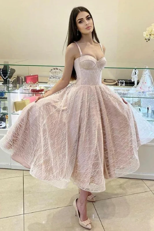 Limited Quantity Gorgeous A-line Spaghetti Straps Glitter Homecoming Dress