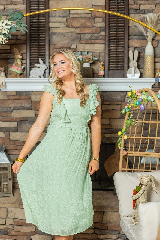 Price Reduction Ruffles & Bows Woven Midi Easter Dress by She & Sky