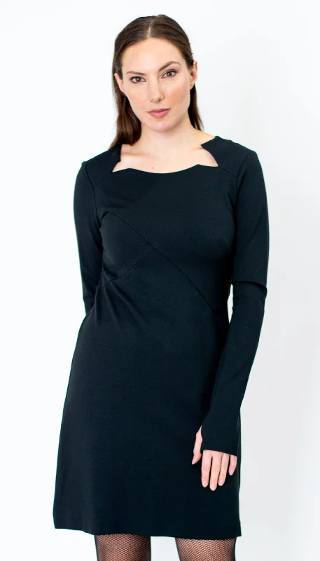 Unbeatable Prices Double Split Front Ponte Long Sleeve Knit dress