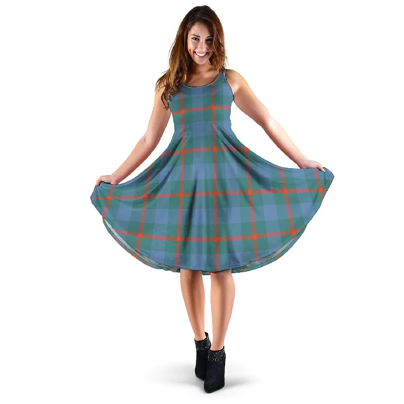 Super Sale Agnew Ancient Tartan Sleeveless Midi Womens Dress