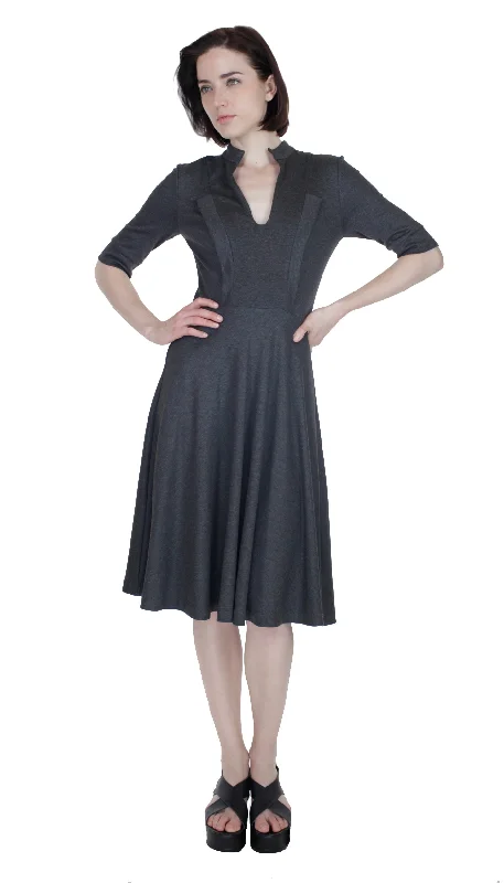 Hurry In Split Neck Knit Dress