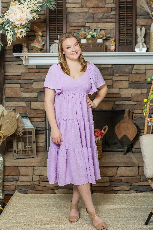 Instant Savings Lavender Haze Tiered Midi Easter Dress by She & Sky