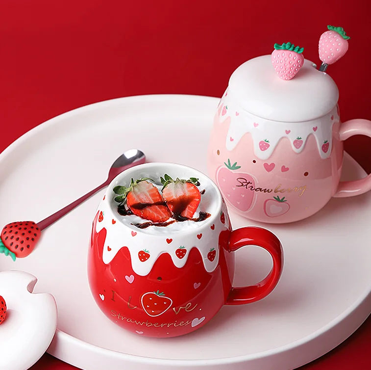 Limited Stock Cute Strawberry Ceramic Cup yv30600