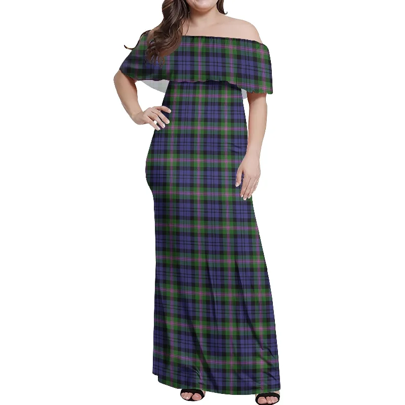 Today’s Deal Baird Modern Tartan Off Shoulder Long Dress