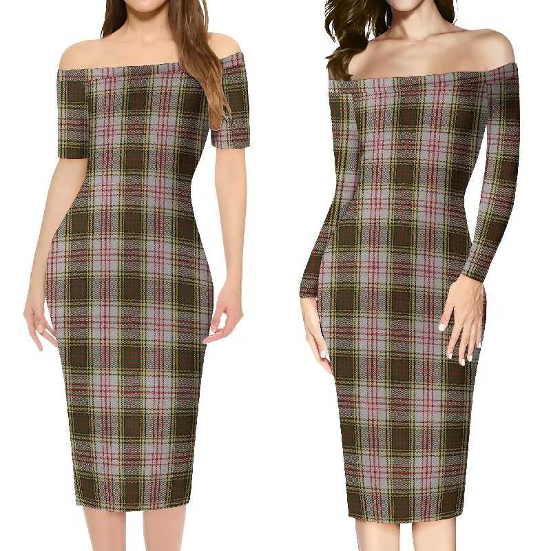 Mega Deal Anderson Dress Tartan Off Shoulder Lady Dress