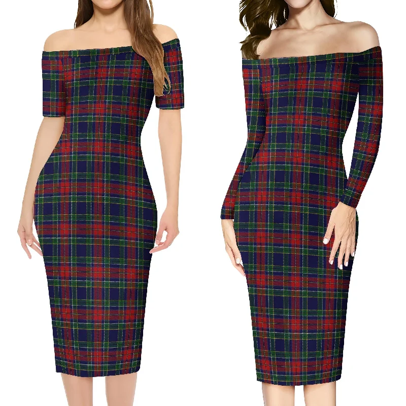 Online Specials Allison Red Tartan Off Shoulder Lady Dress